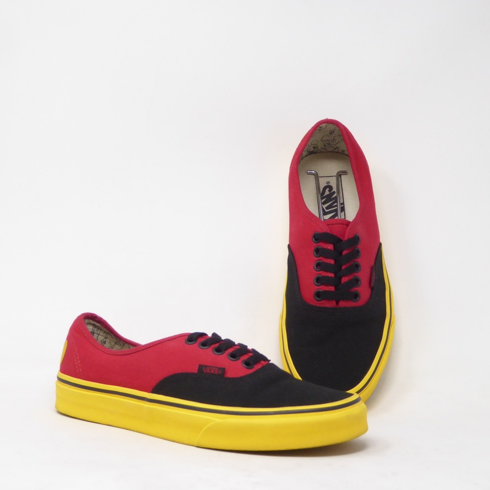 Vans Women Disney 90th Anniversary Red Mickey Mouse Authentic Sneakers Size 9